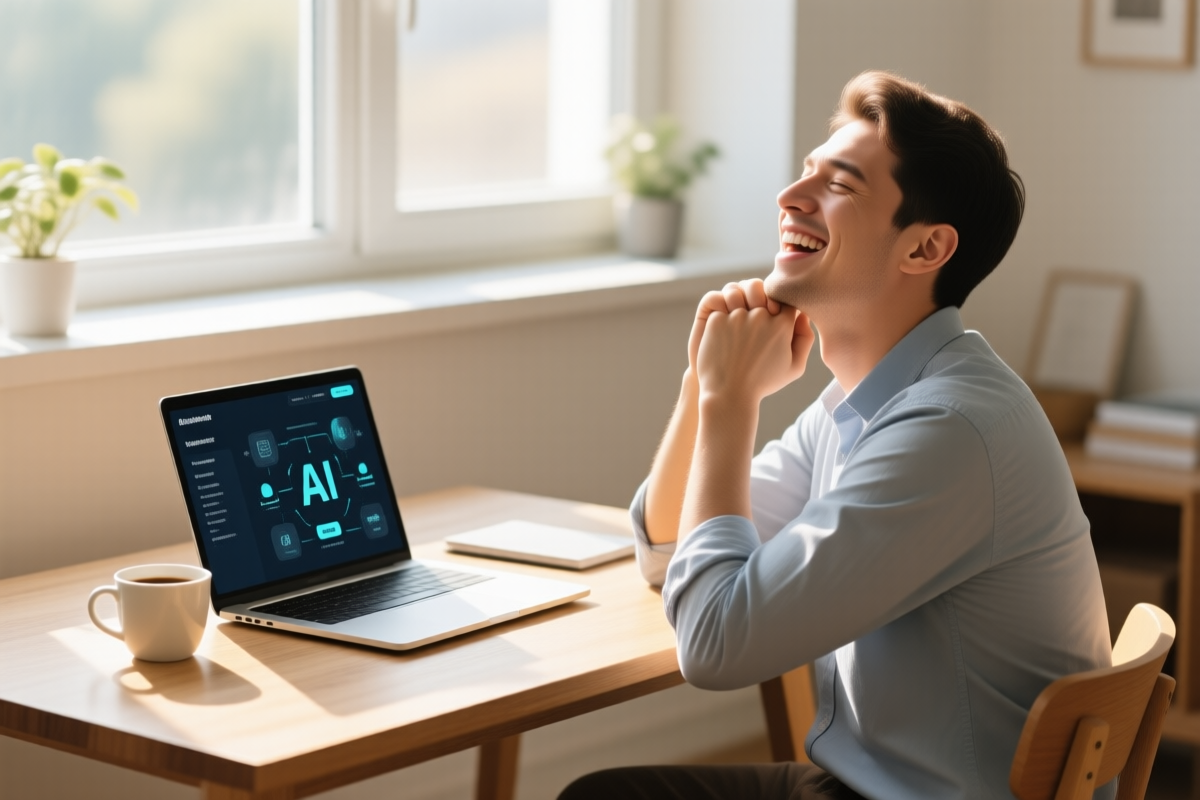 Small business owner reclaiming their time with AI